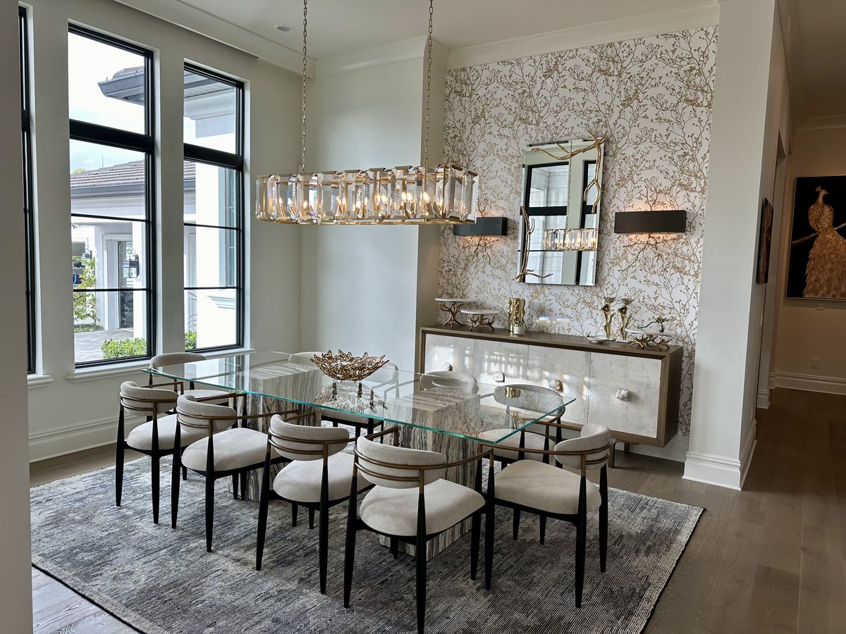 Crystal chandelier dining room